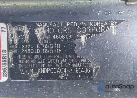 2015 Kia Sportage Ex z USA, uszkodzony, nr VIN KNDPCCAC4F7761436